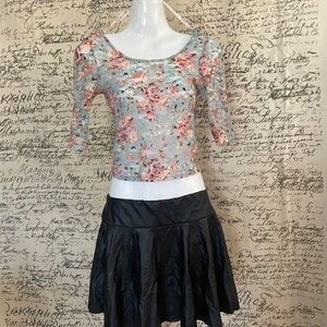 M  Black Skater Skirt and M body fit floral top